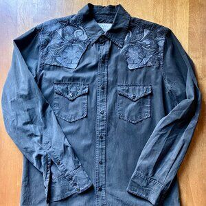 Ryan Michael Silk/Cotton Western Shirt - Size Medium